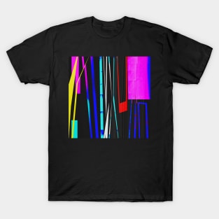 "Untitled" - Vibrant Neon Colorful Abstract Shapes Minimalism T-Shirt